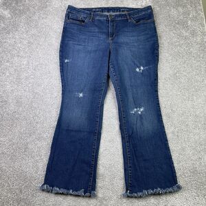 The Limited Jeans Women’s 18W Blue Bootcut High Rise Dark Wash Crop Distressed